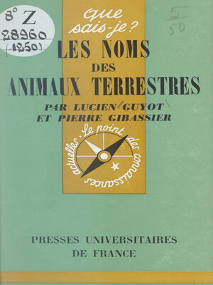 cover image of Les noms des animaux terrestres